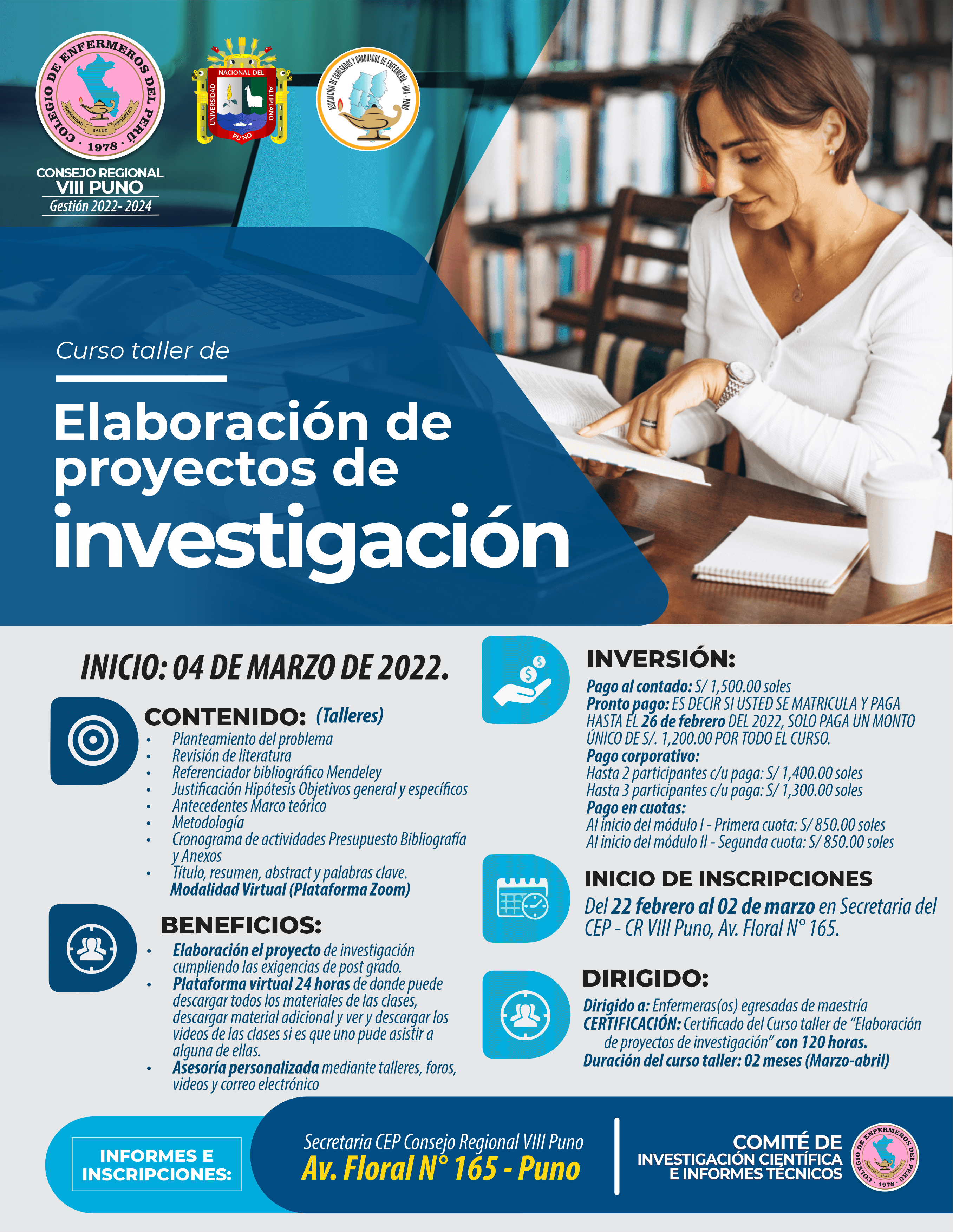 CURSO TALLER ELABORACIÓN DE PROYECTOS DE INVESTIGACIÓN